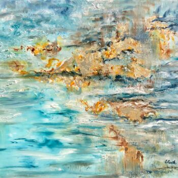 Painting titled "Murmurs of Gold and…" by Elisa Cook Benbassat Bassat, Original Artwork, Oil