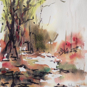Painting titled "Lumière" by Nachenza, Original Artwork, Watercolor