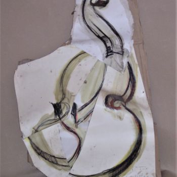 Dessin intitulée "Grand violon revisi…" par Servin, Œuvre d'art originale, Crayon