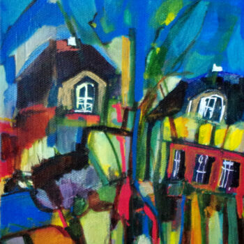 Peinture intitulée "Rejoindre illico la…" par Muriel Cayet, Œuvre d'art originale, Acrylique