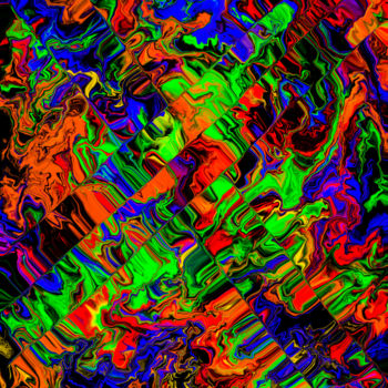 Digital Arts titled "Psycadelic Dream" by Keep Magic, Original Artwork, Digital Painting Mounted on Wood Stretcher frame