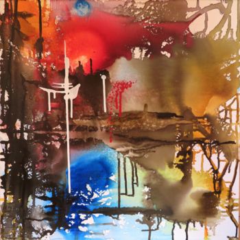Peinture intitulée "Impression terre -…" par Clau Redier-Clément, Œuvre d'art originale, Acrylique Monté sur Châssis en bois