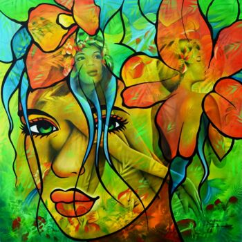 Peinture intitulée "petites fleurs des…" par Jeannette Guichard-Bunel, Œuvre d'art originale, Huile