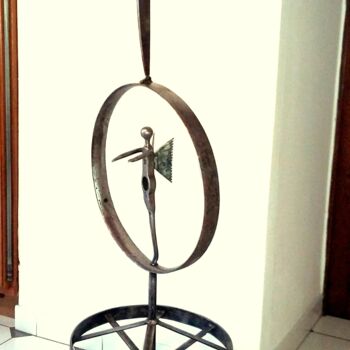 Sculpture intitulée "L'ENVOL ICARE & DED…" par Gerard Lami, Œuvre d'art originale, Métaux