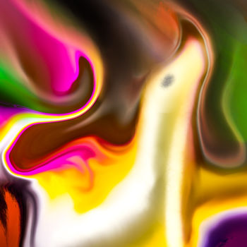 Digitale Kunst mit dem Titel "Screaming Seal" von Keep Magic, Original-Kunstwerk, Digitale Malerei Auf Keilrahmen aus Holz m…
