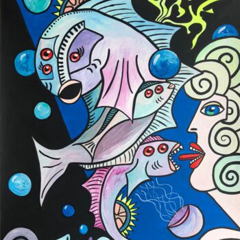 Painting titled "Dangereuse plongée" by Laurent Folco, Original Artwork, Acrylic