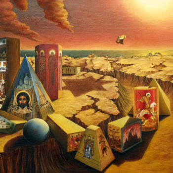 Pittura intitolato "Arrangement of figu…" da Iurii Idolenkov, Opera d'arte originale, Olio