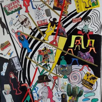 Malerei mit dem Titel "Life is abundant" von Lalie, Original-Kunstwerk, Papier Auf Holzplatte montiert