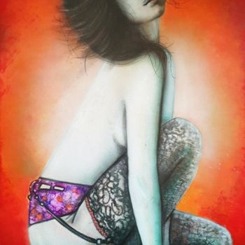 Peinture intitulée "" Geiko "" par Cel . B, Œuvre d'art originale, Acrylique