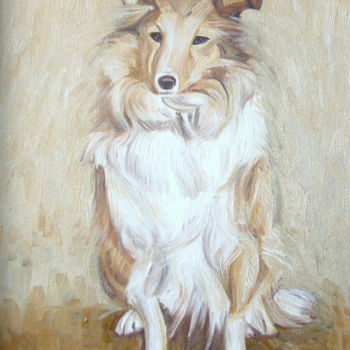 Ζωγραφική με τίτλο "Dog Sketch" από Gerald Shepherd F.F.P.S., Αυθεντικά έργα τέχνης, Λάδι