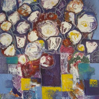 Malarstwo zatytułowany „Abstract flowers” autorstwa Sylvie Oliveri, Oryginalna praca, Akryl