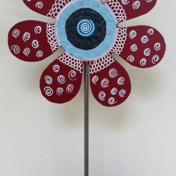 Sculptuur getiteld "fleur N°11" door Marie-Pierre Jan, Origineel Kunstwerk, Roestvrij Staal