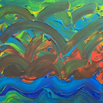Peinture intitulée "la mer et l'oiseau…" par Paul Yves Poumay, Œuvre d'art originale, Acrylique