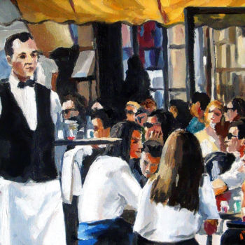 绘画 标题为“café de flore” 由Pascal Brachet, 原创艺术品, 油