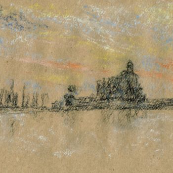Painting titled "sunset-venice.jpg" by Jim Fischer, Original Artwork, Pastel