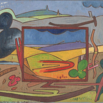 Painting titled "Landscape In A Land…" by Gerald Shepherd F.F.P.S., Original Artwork, Oil