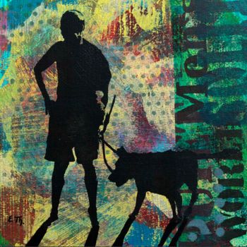 Painting titled "Men's World" by Elke Thiébaut, Original Artwork, Acrylic
