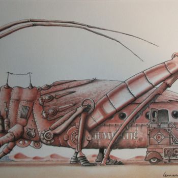Dessin intitulée "En voiture, et que…" par Philippe Lemarinier, Œuvre d'art originale, Pastel