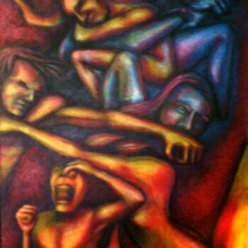 Painting titled "feud" by Anthony R A Barron, Original Artwork