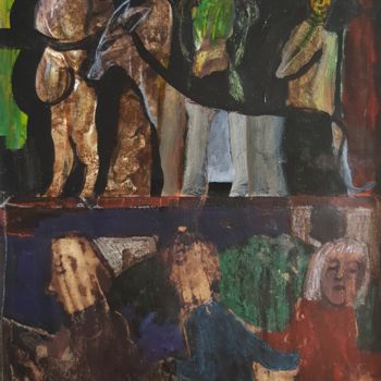 Pintura titulada "VENEZ VOIR" por Mchartrie, Obra de arte original, Acrílico Montado en Cartulina