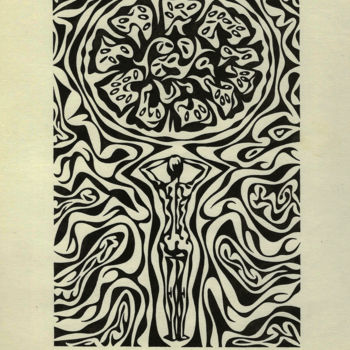 Drawing titled "Heaven happy" by Nikolaj Sednin (Nicolas Sedninne), Original Artwork, Ink