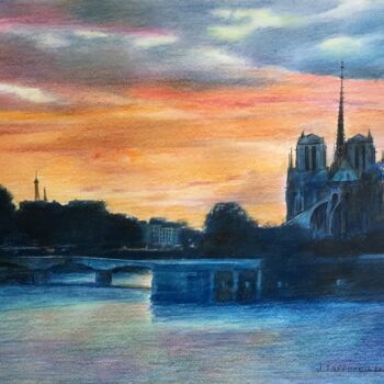 Peinture intitulée "PAISIBLE FIN DE JOU…" par Jacques Tafforeau, Œuvre d'art originale, Autre