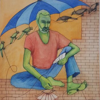 Painting titled "Untitled" by Singh Avtar, Original Artwork, Watercolor