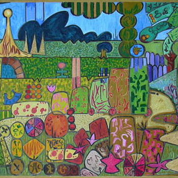 Painting titled "Spirit Of The Garden" by Gerald Shepherd F.F.P.S., Original Artwork, Oil