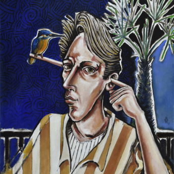 Malerei mit dem Titel "L'esprit du Kingfis…" von Pascal Buffard, Original-Kunstwerk, Öl