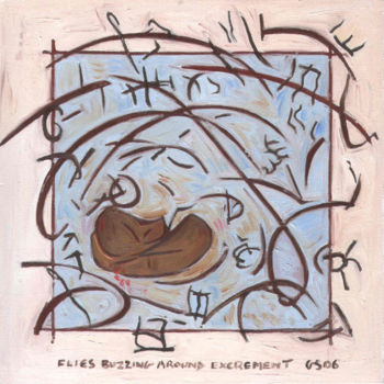 「Flies Buzzing Aroun…」というタイトルの絵画 Gerald Shepherd F.F.P.S.によって, オリジナルのアートワーク, オイル