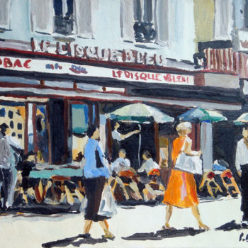 Peinture intitulée "le disque bleu" par Pascal Brachet, Œuvre d'art originale, Huile