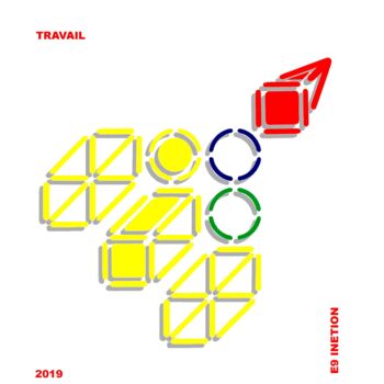 Digital Arts titled "TRAVAIL" by Etienne Frouin (E9 Inertion), Original Artwork, Digital Painting