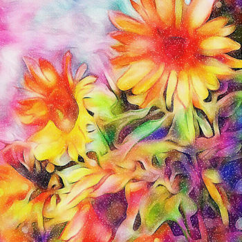 Digitale Kunst getiteld "Aurora floreale" door Marco Ciarciaglino, Origineel Kunstwerk, Digitaal Schilderwerk