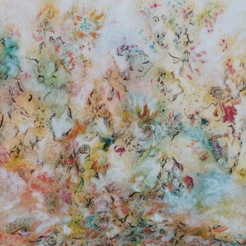 Painting titled "symphonie orangée" by Nadama, Original Artwork, Ink