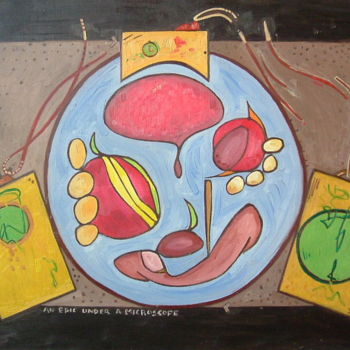 Painting titled "Epic Under A Micros…" by Gerald Shepherd F.F.P.S., Original Artwork, Oil