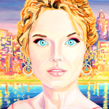 Painting titled "manhattan-last-drea…" by Sergey Popov Pop Art, Original Artwork, Oil