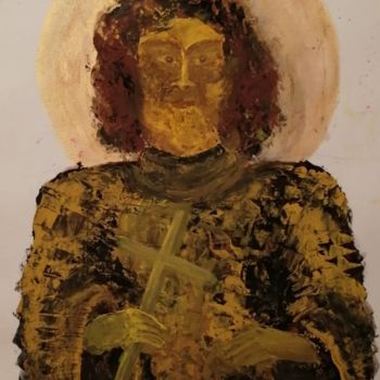 「SAINT ©」というタイトルの描画 Begaによって, オリジナルのアートワーク, グワッシュ水彩画