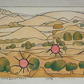 Peinture intitulée "Landscape With Bull…" par Gerald Shepherd F.F.P.S., Œuvre d'art originale, Huile