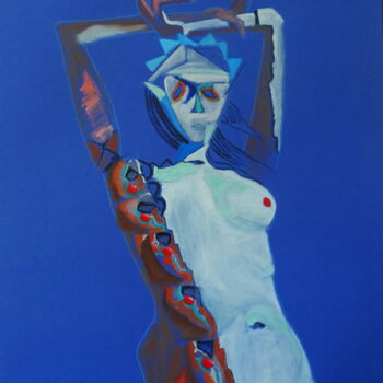 Schilderij getiteld "pluriorganique n°2" door Bruno Leblais, Origineel Kunstwerk, Olie