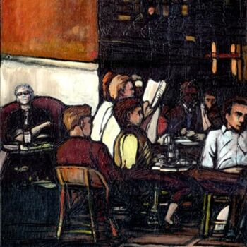 Painting titled "cafe" by Anthony R A Barron, Original Artwork
