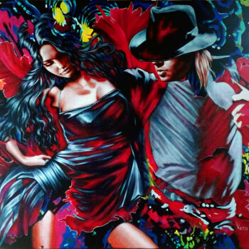 Картина под названием "Dance." - Sergey And Vera, Подлинное произведение искусства, Акрил