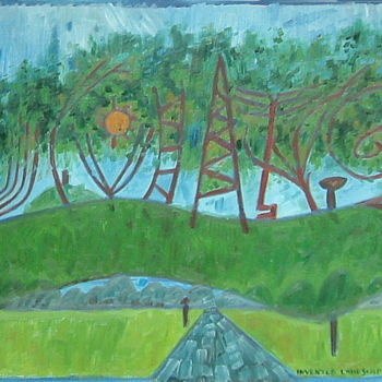 Ζωγραφική με τίτλο "Invented Landscape…" από Gerald Shepherd F.F.P.S., Αυθεντικά έργα τέχνης, Λάδι
