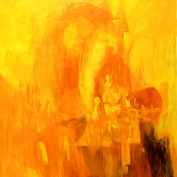 Ζωγραφική με τίτλο "Yellow still life /…" από Justyna Ralicka, Αυθεντικά έργα τέχνης, Λάδι