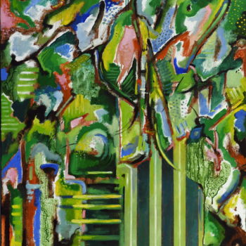 Ζωγραφική με τίτλο "Jardin Tropical" από Pascal Buffard, Αυθεντικά έργα τέχνης, Λάδι