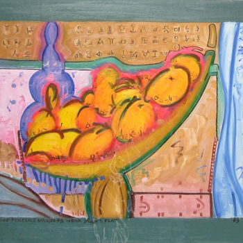 Schilderij getiteld "Three Derelict Gara…" door Gerald Shepherd F.F.P.S., Origineel Kunstwerk, Olie