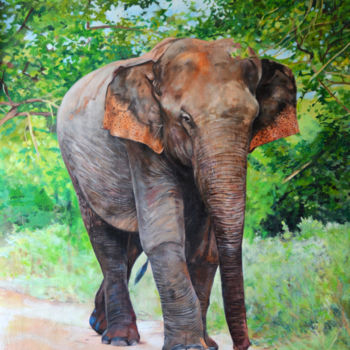 Malarstwo zatytułowany „A Lonely Walk” autorstwa Hemantha Warakapitiya, Oryginalna praca, Akryl Zamontowany na Drewniana ram…