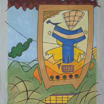 Painting titled "Painting In A Lands…" by Gerald Shepherd F.F.P.S., Original Artwork, Oil