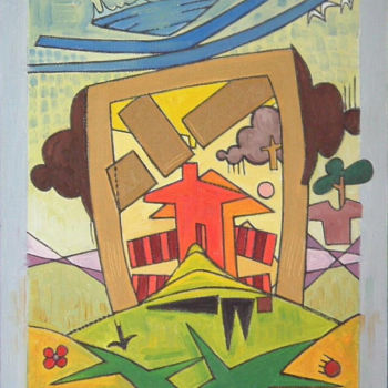 Painting titled "Painting In A Lands…" by Gerald Shepherd F.F.P.S., Original Artwork, Oil