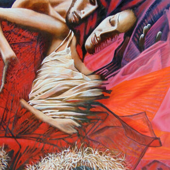 「Dance in red.」というタイトルの絵画 Sergey And Veraによって, オリジナルのアートワーク, アクリル