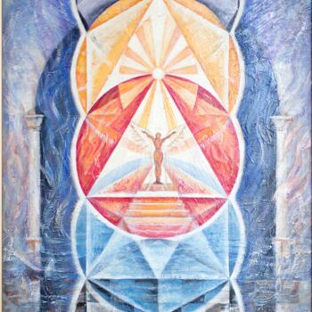 Pintura intitulada "Sacred geometry  -…" por Polina Gerdjikova (POLINA), Obras de arte originais, Óleo Montado em Armação em…